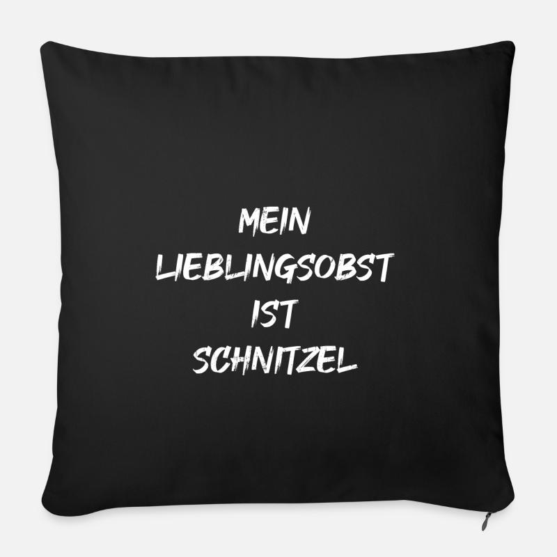 Mein Lieblingsobst ist Schnitzel - Sofakissenbezug 45 x 45 cm - Schwarz