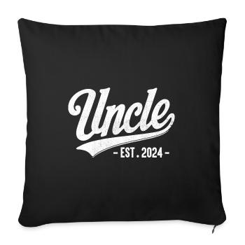 Uncle Est 2024 Pregnancy Announcement Gender Reve - Sofa pillowcase 17,3'' x 17,3'' (45 x 45 cm) - black - Front