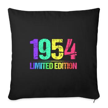 1954 Limited Edition Jahrgang 54er Retro Jahrgang - Sofakissenbezug 45 x 45 cm - Schwarz - Vorne