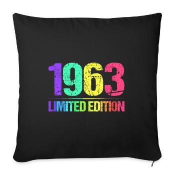 1963 Limited Edition Jahrgang 63er Retro Jahrgang - Sofakissenbezug 45 x 45 cm - Schwarz - Vorne