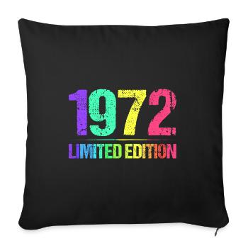 1972 Limited Edition Jahrgang 72er Retro Jahrgang - Sofakissenbezug 45 x 45 cm - Schwarz - Vorne