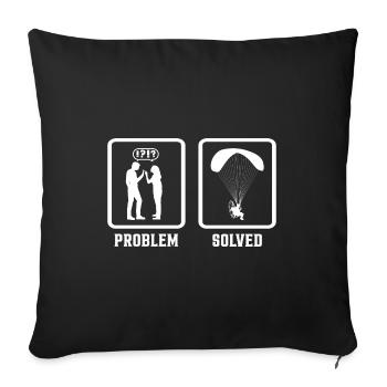 Problem Solved Paragliding Parachute Paraglider Sk - Sofakissenbezug 45 x 45 cm - Schwarz - Vorne
