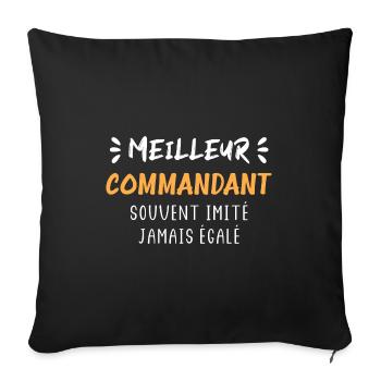 Meilleur commandant souvent imité jamais égalé - Housse de coussin décorative 45 x 45 cm - noir - Devant