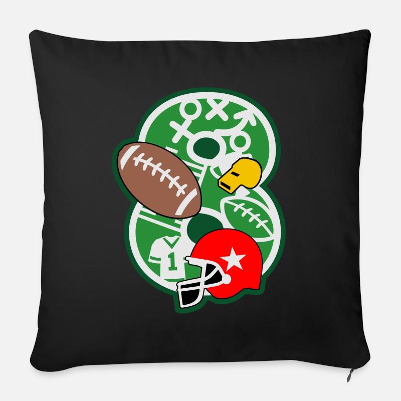 Fußball 8. Geburtstagsparty Nummer 8 - 8 Jahre - Sofakissenbezug 45 x 45 cm - Schwarz