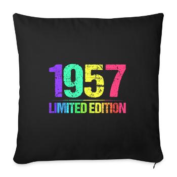 1957 Limited Edition Jahrgang 57er Retro Jahrgang - Sofakissenbezug 45 x 45 cm - Schwarz - Vorne