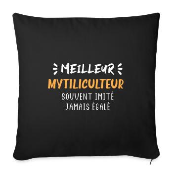 Souvent imité jamais égalé meilleur mytiliculteur - Housse de coussin décorative 45 x 45 cm - noir - Devant