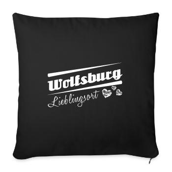 Wolfsburg - Lieblingsort mit Stadtnamen - Sofakissenbezug 45 x 45 cm - Schwarz - Vorne