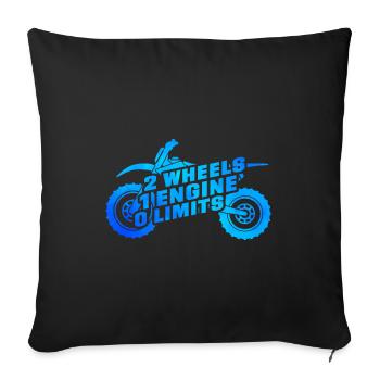 2 Wheels 1 Enginee 0 Limits Dirt Biker Motorcycle - Sofakissenbezug 45 x 45 cm - Schwarz - Vorne