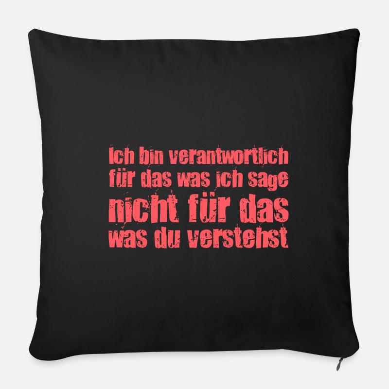 lustiger Spruch - Sofakissenbezug 45 x 45 cm - Schwarz