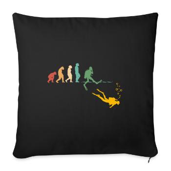 Evolution Graphic Diver Diving Scuba Diver Apnoe S - Sofakissenbezug 45 x 45 cm - Schwarz - Vorne