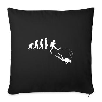 Evolution Graphic Diver Diving Scuba Diver Apnoe S - Sofakissenbezug 45 x 45 cm - Schwarz - Vorne