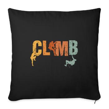Retro Graphic Climbing Bouldering Rock Climber Mou - Sofa pillowcase 17,3'' x 17,3'' (45 x 45 cm) - black - Front