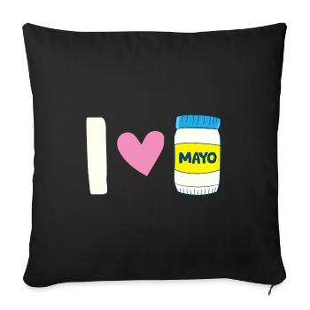 Mayonnaise - I love Mayo Heart - Housse de coussin décorative 45 x 45 cm - noir - Devant