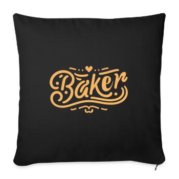 Baker Baking Pastry Bread Bake Cake Bakers - Sofa pillowcase 17,3'' x 17,3'' (45 x 45 cm) - black - Front