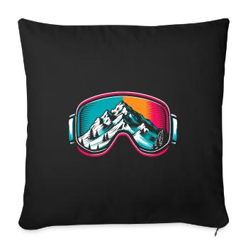 Ski Goggles Skier Skiing Winter Sports Skis - Sofa pillowcase 17,3'' x 17,3'' (45 x 45 cm) - black - Front
