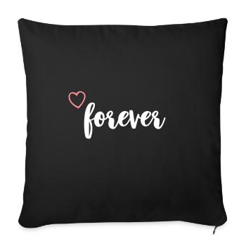 heart forever - Sofa pillowcase 17,3'' x 17,3'' (45 x 45 cm) - black - Front