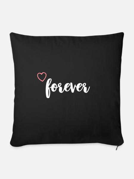 herz forever - Sofakissenbezug 45 x 45 cm - Schwarz