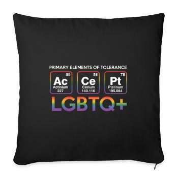 Primary Elements Of Tolerance Lgbtq Bisexual Lesbi - Sofakissenbezug 45 x 45 cm - Schwarz - Vorne