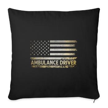 Drapeau américain Ambulancier Chauffeur USA Patriot EMS Par - Housse de coussin décorative 45 x 45 cm - noir - Devant