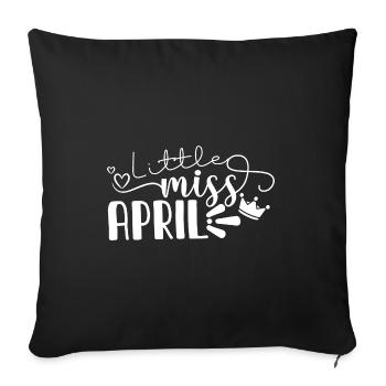 Avril Anniversaire Femmes Femmes Filles - Housse de coussin décorative 45 x 45 cm - noir - Devant