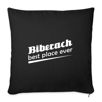 Biberach - Stadt best place ever - Sofakissenbezug 45 x 45 cm - Schwarz - Vorne