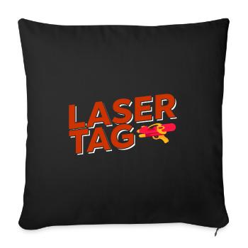 Retro Graphic Lasertag Player Lasertag Phaser Lase - Sofakissenbezug 45 x 45 cm - Schwarz - Vorne