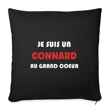 Je suis un connard au grand coeur - Housse de coussin décorative 45 x 45 cm - noir - Devant