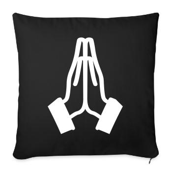 Beten Hände Icon - Sofakissenbezug 45 x 45 cm - Schwarz - Vorne