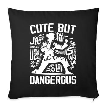 Cute Karate Taekwondo Funny Karate Girl - Sofa pillowcase 17,3'' x 17,3'' (45 x 45 cm) - black - Front