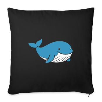 Baby Whale - Sofa pillowcase 17,3'' x 17,3'' (45 x 45 cm) - black - Front