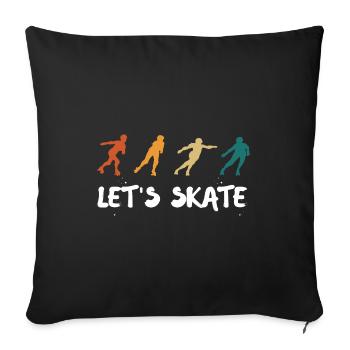 Let's Skate Retro Roller Skates Inline Skating Ska - Sofakissenbezug 45 x 45 cm - Schwarz - Vorne