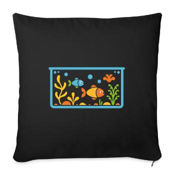 aquarium - Housse de coussin décorative 45 x 45 cm - noir - Devant