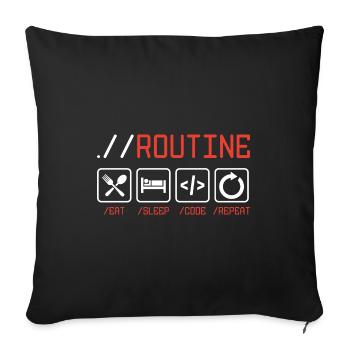 Routine Eat Sleep Code Repeat Software Developer C - Sofakissenbezug 45 x 45 cm - Schwarz - Vorne