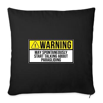 Warning May Spontaneously Start Talking About Para - Sofakissenbezug 45 x 45 cm - Schwarz - Vorne