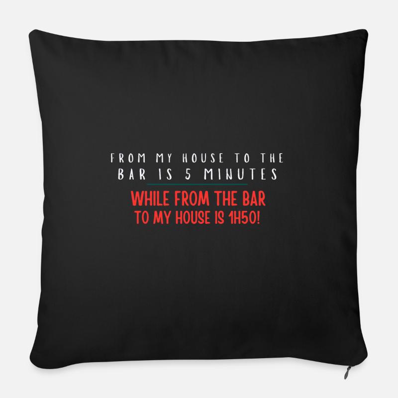 De chez moi - Housse de coussin décorative 45 x 45 cm - noir
