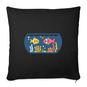 aquarium - Housse de coussin décorative 45 x 45 cm - noir - Devant