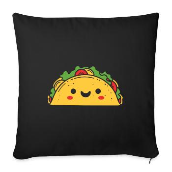 Tacos - Sofa pillowcase 17,3'' x 17,3'' (45 x 45 cm) - black - Front