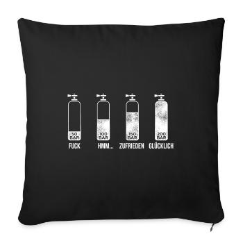 Tauchen Taucherflasche Luftdruck Tauchen Scuba Unt - Sofakissenbezug 45 x 45 cm - Schwarz - Vorne
