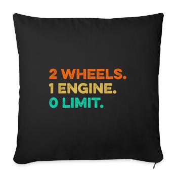 2 Wheels 1 Enginee 0 Limits Dirt Biker Motorcycle - Sofakissenbezug 45 x 45 cm - Schwarz - Vorne