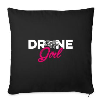 Drone Girl Graphic Drone Flying Quadcopter Pilot R - Sofa pillowcase 17,3'' x 17,3'' (45 x 45 cm) - black - Front