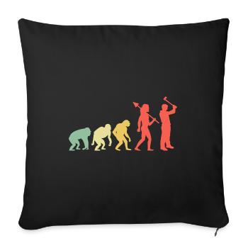 Evolution Axe Throwing Target Hatchet Thrower - Housse de coussin décorative 45 x 45 cm - noir - Devant