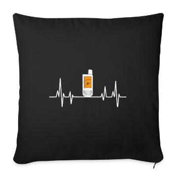 Geocaching Geocache Heartbeat Geocacher Geocacher - Sofa pillowcase 17,3'' x 17,3'' (45 x 45 cm) - black - Front