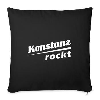 Konstanz rockt - Textdesign mit Stadtnamen - Sofakissenbezug 45 x 45 cm - Schwarz - Vorne