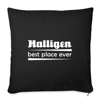 Halligen - Stadt best place ever - Sofakissenbezug 45 x 45 cm - Schwarz - Vorne