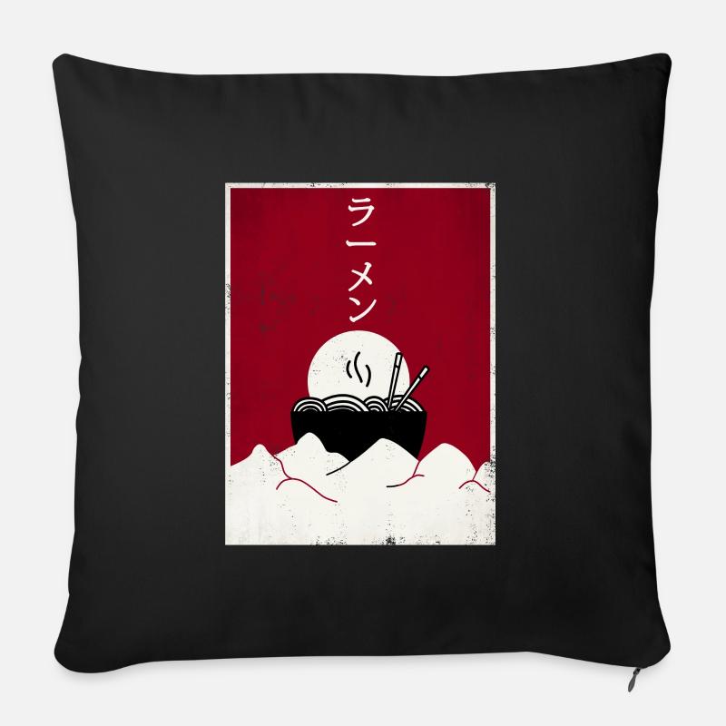 Ramen Nudeln is Life ラーメン - Sofakissenbezug 45 x 45 cm - Schwarz