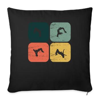 Retro Backflip Parkour Freerun Sport Geschenk - Sofakissenbezug 45 x 45 cm - Schwarz - Vorne