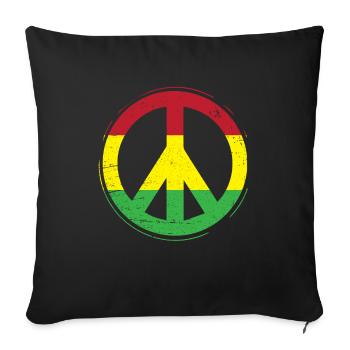 Peace Reggae Rastafari Ska cadeau - Housse de coussin décorative 45 x 45 cm - noir - Devant