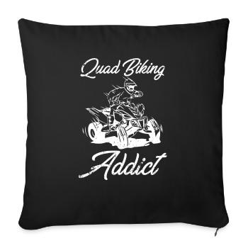 Quad Biking Addict Funny Quad Bike Motocross Gift - Sofa pillowcase 17,3'' x 17,3'' (45 x 45 cm) - black - Front