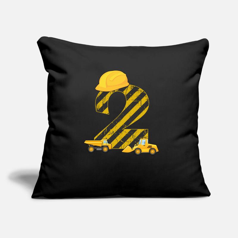 2nd birthday excavator 2 years construction worker gift Sofa pillowcase 17,3'' x 17,3'' (45 x 45 cm)