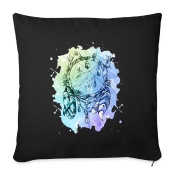 Watercolor dreamcatcher - Sofa pillowcase 17,3'' x 17,3'' (45 x 45 cm) - black - Front